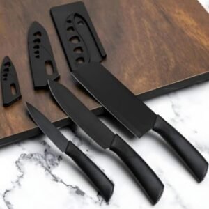 ekd 0228 black stainless steel knife set 3pcs