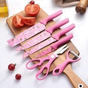 ekd 0232 colour printed knife set 6pcs