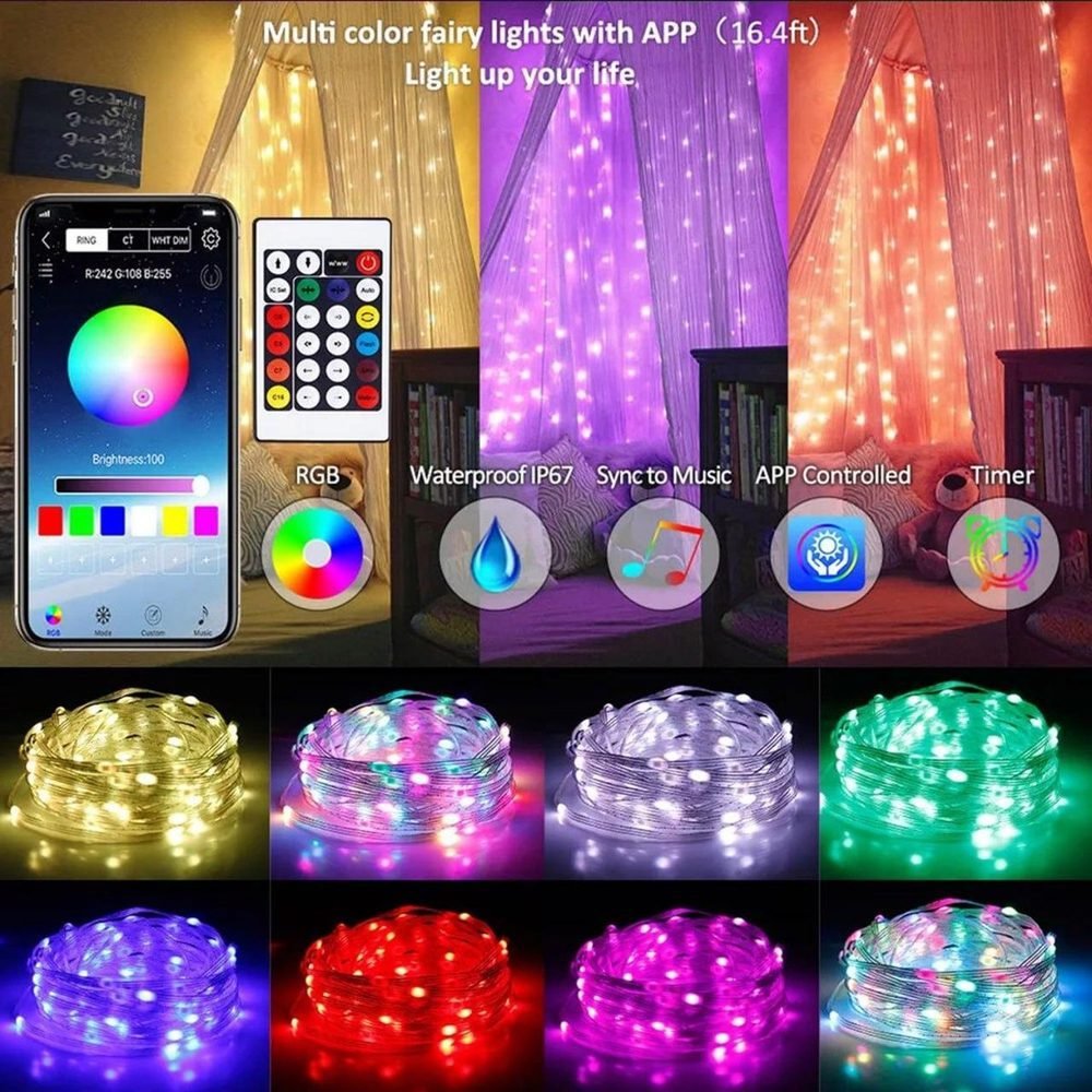 ekd 0473 smart rgb multi color led fairy lights 10 meter ekd 0473 smart rgb multi color led fairy lights 10 meter