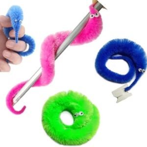 ekd 0507 fuzzy worms on string trick toy